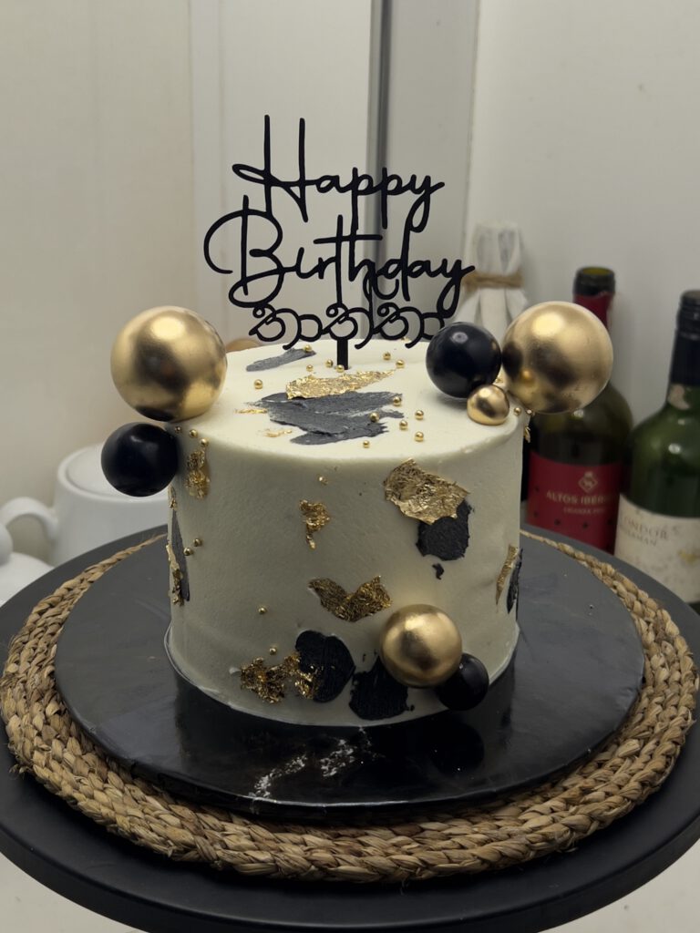 Black and Gold Design Cake